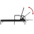 thumbnail image 5 of Sun Lounger with Cushion Poly Rattan Black, 5 of 6