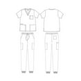 thumbnail image 3 of Unisex STRETCH Jogger Scrub Set Solid V-Neck Top Men Women Jogger Nurse Uniform, 3 of 3