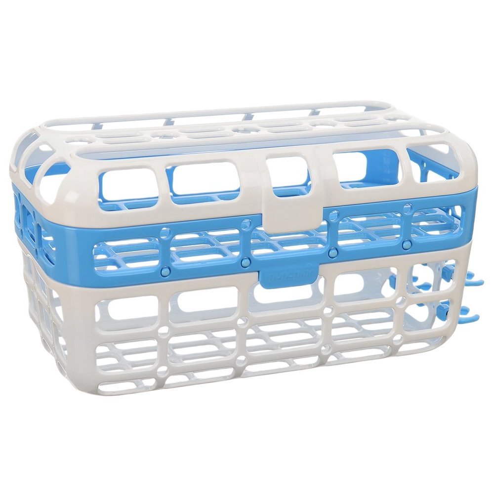 3 Pack Munchkin Extra Large Dishwasher Basket Straw Shelf Blue