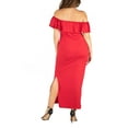 thumbnail image 2 of 24/7 Comfort Apparel Women's Plus Size Ruffle Off The Shoulder Maxi Dress, 2 of 4