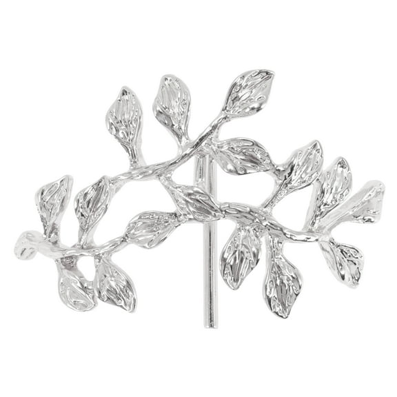 Unique Bargains 1 Pc Ponytail Buckle Hair Clip Leaf Hair Ponytail Cuff for Women Silver Tone