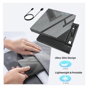 External CD DVD Drive with 4 USB Ports and TF/SD Card Slots Portable CD/DVD Disk Drive Player Burner Reader Writer for Laptop PC