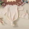 thumbnail image 3 of 2 Pcs Nouveau-Né Fille Garçon Rentrant à la Maison Robe Nouée Unisexe Tenue de Sommeil Pyjama, 3 of 6
