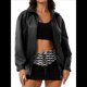 thumbnail image 3 of Chaquetas de Holgadas de Larga con Solapa para Mujer, Moda Otoño 2025, Ropa de Invierno. Negro S, 3 of 10