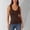 Brown, variant on Women'S Tank Tops Ladies' Low Round Neck Ribbed T Shirt Sleeveless Elastic And Form Fitting Basic Vest S Red