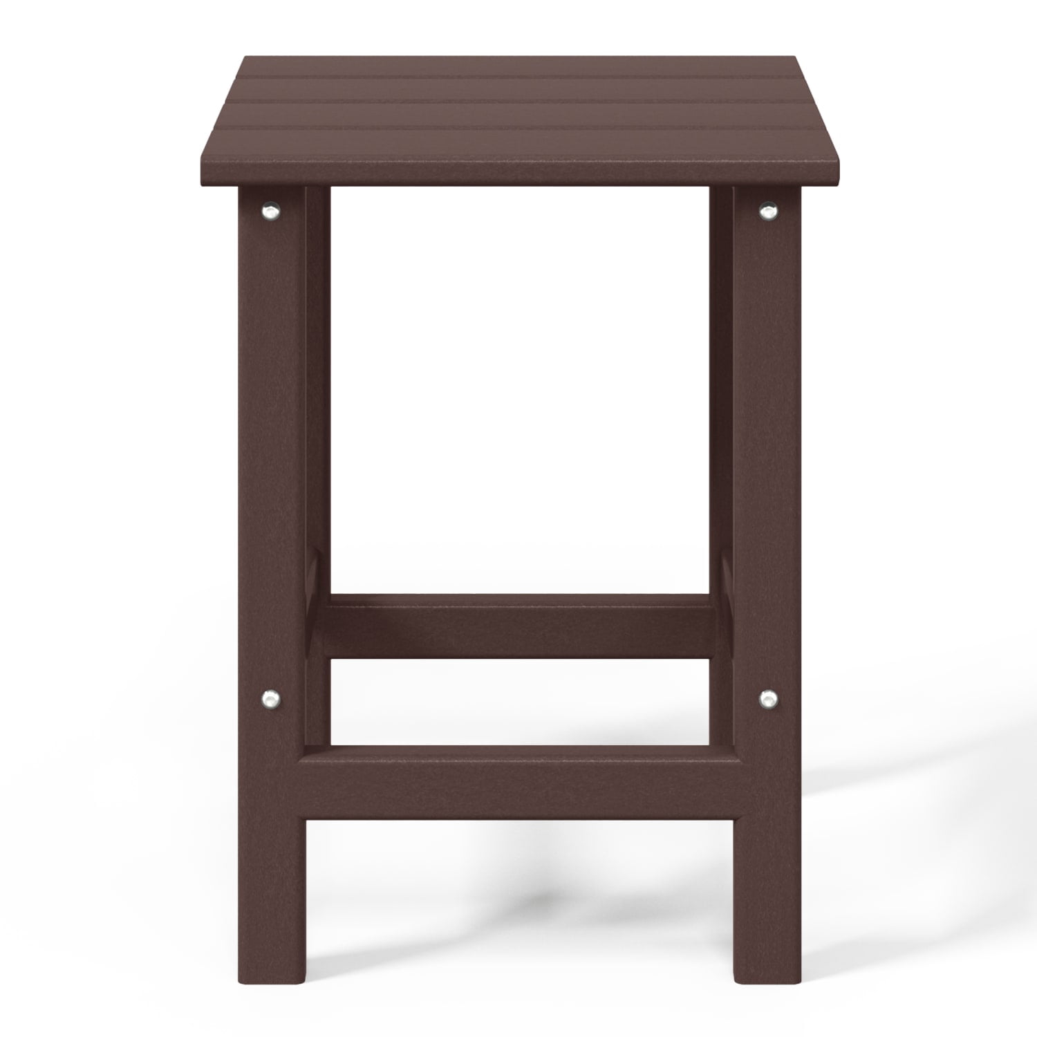 WestinTrends Outdoor Side Table, All Weather Poly Lumber Adirondack Small Patio Table Square End Table for Pool Balcony Deck Porch Lawn Backyard, Dark Brown