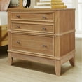 thumbnail image 3 of Hazel 3-Drawer Side Table - Natural Solid Wood Nightstand for Living Room, Hallway, Entryway, 3 of 6