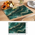 thumbnail image 6 of Teal Golden Marble Placemats Set of 6 Modern Farmhouse Gradient Texture Place Mats Indoor Wipeable Table Mats Washable Cloth Dining Table Placemats for Kitchen Holiday Party Home Decor 13x19 Inch, 6 of 9