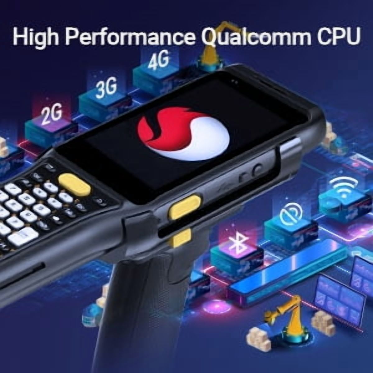 Tera Pro Android Barcode Scanner: 37 Keys Zebra SE4750MR Scan-Range 13FT Qualcomm CPU 6700mAh with Hot-swap Android 11 1D 2D QR Handheld PDA Charging Cradle Pistol Grip 4G BT 5.0 Wi-Fi GPS P161