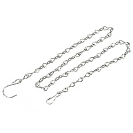 

Uxcell 90cm Extension Lighting Chain S Hook Hanging Chains Silver Tone 4 Pack
