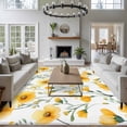 thumbnail image 4 of Spring Yellow Flower Area&nbsp;Rug 5x8ft Country Watercolor Floral Green Plant Leaf Non-Slip&nbsp;Washable Square&nbsp;Rugs Soft Felt Indoor Floor Mat for Bedroom Kitchen Living Room Bathroom, 4 of 9
