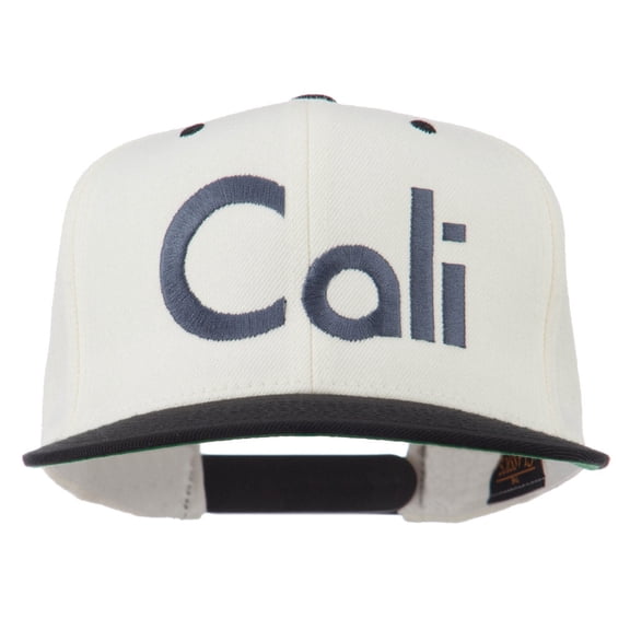 Cali Embroidered Snapback Cap - Natural Black OSFM