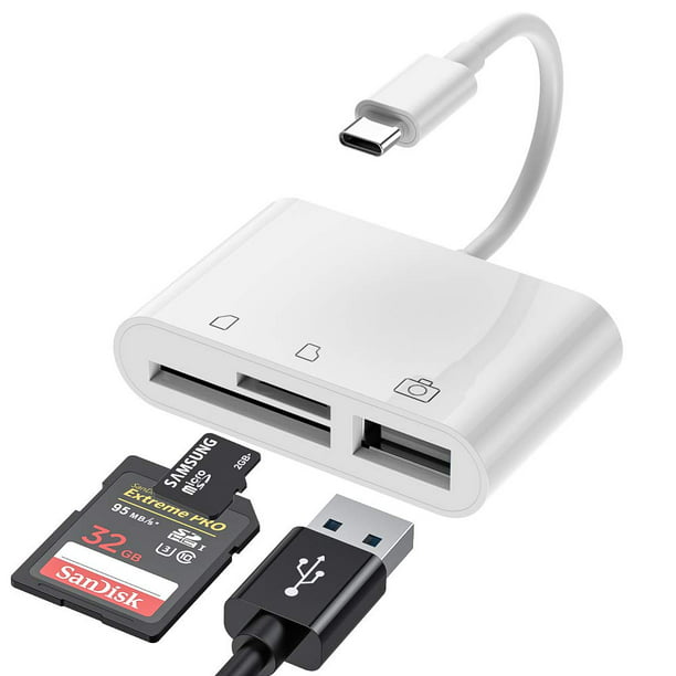 salgsplan frakobling våben USB C SD Card Reader Adapter, Type C Micro SD TF Card Reader Adapter, 3 in  1 USB C to USB Camera Memory Card Reader Adapter for New iPad Pro MacBook  Pro