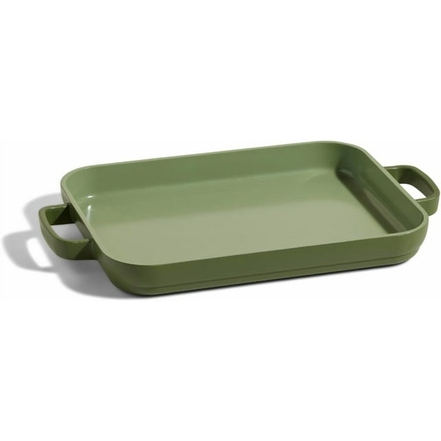 Mini Griddle Pan – 1.9L Nonstick Ceramic Sheet Pan & Stovetop Griddle with Handles | Toxin-Free Cast Aluminum | Oven Safe up to 232°C | Compatible with All Cooktops | Sage