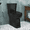 Black, variant on Los Flexi 21 Inch Extra Tall Two-Piece Skirted Toilet with 1.1/1.28 GPF Dual Flush, Elongated Bowl, Soft-Close Seat & 12" Rough-In