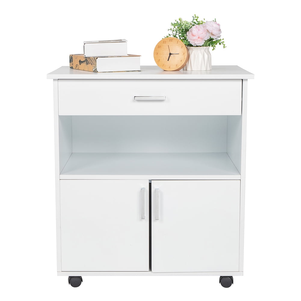 Kepooman Office File Cabinets, One Drawer One Layer Frame Double Doors MDF and PVC - White Kepooman Office File Cabinets, One Drawer One Layer Frame Double Doors MDF and PVC - White