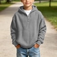 thumbnail image 2 of ZVAVZ Kids Quarter Zip Hoodie Waffle Knit Hooded Sweatshirt Long Sleeve Textured Pullover Hoodies Fashion Casual Back to School Hoody Gray 3-4 Years, 2 of 8