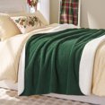 thumbnail image 3 of Better Homes & Gardens Faux Wool Couch Throw Blanket with Faux Fur Reverse, Pine Green, 50 x 72 in, 3 of 5