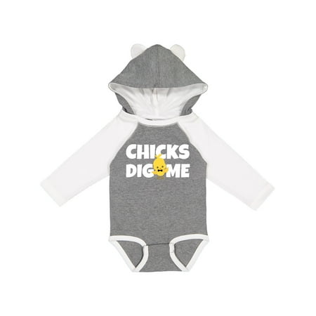 

Inktastic Chicks Dig Me with Bow Tie Gift Baby Boy Long Sleeve Bodysuit