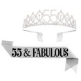 thumbnail image 1 of Diadema y corona para el pelo de 55 cumpleaños para mujer, corona de cumpleaños para decoraciones de fiesta de feliz 55 cumpleaños, 1 of 5