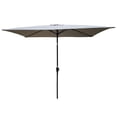 thumbnail image 5 of 6x9FT Outdoor Rectangular Umbrella with with Crank and Push Button Tilt, Large Sun Patio Waterproof Umbrella for Deck Pool Backyard Garden, No Base Included, Medium Grey, 5 of 7