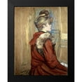 thumbnail image 2 of Toulouse-Lautrec, Henri 15x18 Black Modern Framed Museum Art Print Titled - Young Woman with her Fur, Mademoiselle Jeanne Fontaine, 2 of 5