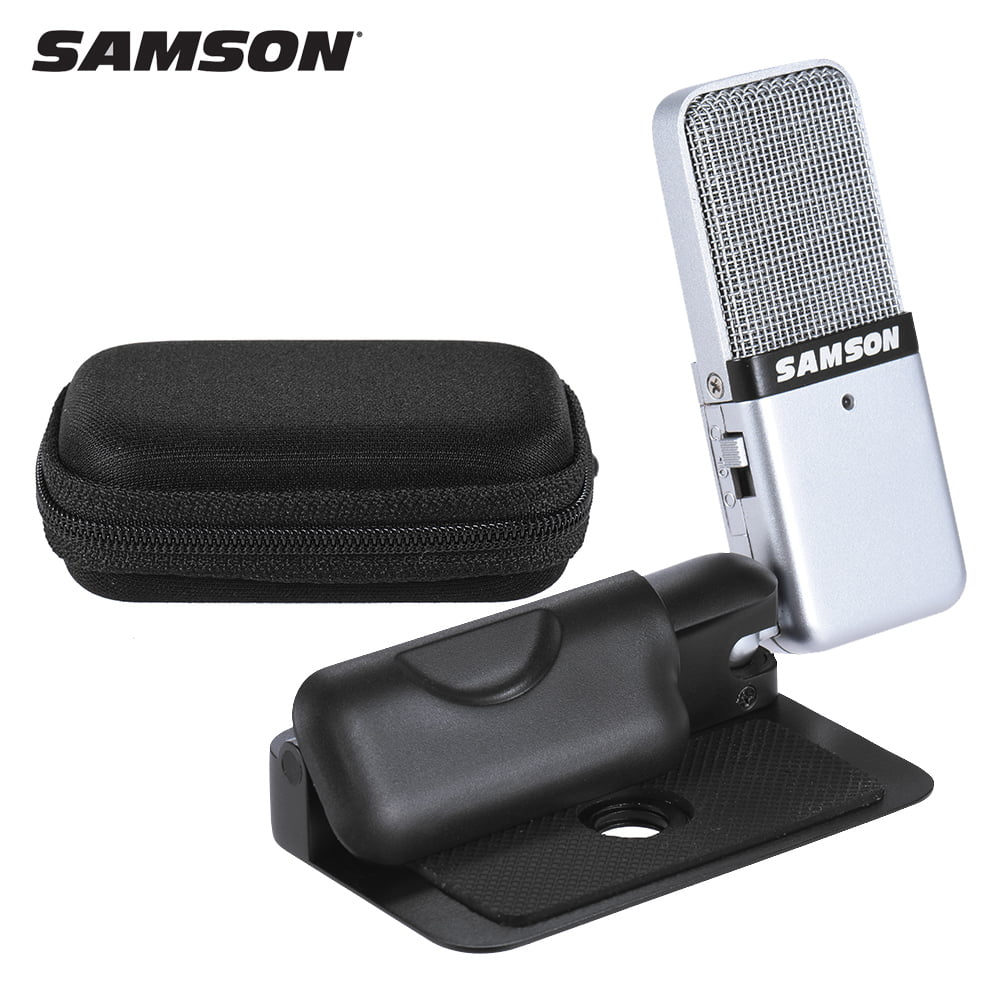 vente Begrænsninger Jakke Samson GO Mic Mini Portable Recording Condenser Microphone Clip-on Design  with USB Cable Carrying Case - Walmart.com