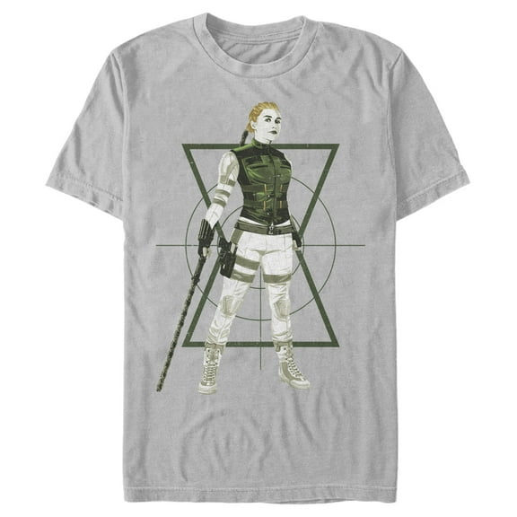 Men's Marvel Black Widow Yelena Target  Graphic Tee Silver 3X Large