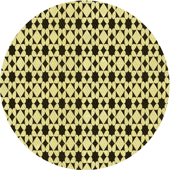 Ahgly Company Indoor Square Patterned Mustard Yellow Area Rugs, 3' Square