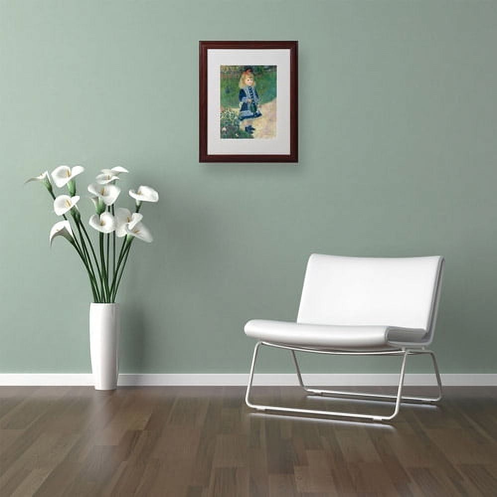 Trademark Fine Art "A Girl With a Watering Can" Framed Canvas Art by Pierre Renoir