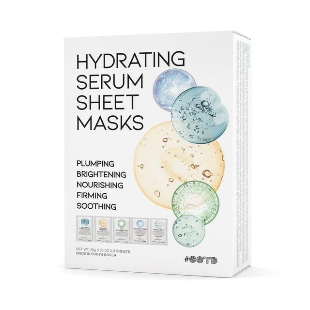 Kit de iniciación de mascarilla hidratante en láminas, paquete variado para el cuidado de la piel seca y sensible, mascarilla facial vegana coreana para hombres y mujeres, colágeno, cica, ceramida, hi