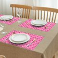 thumbnail image 3 of Pink Breast Cancer Summer Placemats Table Placemats Set Of 4-Linen Kitchen Washable Placemats Table Mats 11.8"x17.7" Non-Slip Heat Resistant, 3 of 6