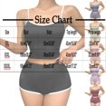 thumbnail image 3 of ylioge 2X-4X Plus Size Short Pajama Sets for Women 2 Piece Trendy Solid Color Stretchy Slim Sleeveless Tank Tops and Shorts Homewear Pajamas Suits Set, 3 of 3