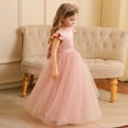 thumbnail image 5 of Flower Girl Dress V-Back Sleeveless Pearl Tulle Pageant Maxi Gown First Communion, 5 of 5