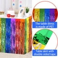 thumbnail image 7 of Sylvtty 1Pc/2Pcs Rainbow Wavy Table Skirt Metallic Tinsel Foil Fringe Streamers for Birthday Wedding Fiesta Party Decoration, 7 of 7