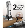 thumbnail image 4 of Professional Dog Clippers: Cordless Rechargeable Thick Hair Clipper With Detachable Metal Combs  Low Noise Heavy-duty Pet Clippers For Curly/fine/wavy 676pro (silver), 4 of 8