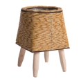 thumbnail image 1 of Macetas de Estante de Flores Tejidas de RatáN de ImitacióN Vintage, Cesta de Almacenamiento Hecha una Mano con Patas de Madera, Soporte para Maceta, C, 1 of 1