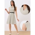 thumbnail image 2 of DARING DIVA Elegant Dress Split Neck Wear to Work Sleeveless Dresses M Grey, 2 of 6