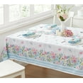 thumbnail image 5 of Newbridge Blue Nottingham Flower Garden 60 x 120 inch Rectangle Fabric Tablecloth, 5 of 9