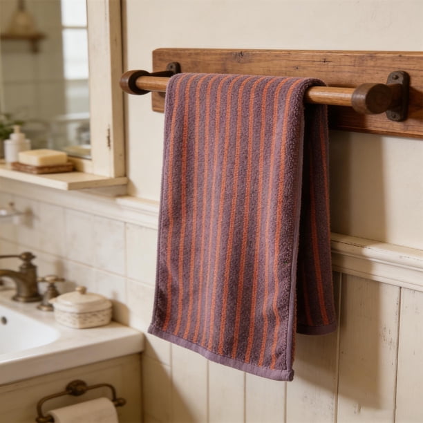 Toalla de baño rayada gruesa para adultos, con alta absorción de agua, tela suave, diseño de bloques de color vibrante, adecuada para hogar, gimnasio y viajes, 100g.