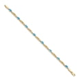 thumbnail image 2 of Auriga Fine Jewelry 10K Yellow Gold Diamond and Blue Topaz Bracelet 7" for Women, 2 of 6