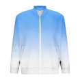 thumbnail image 4 of IYTR Men's Gradient Jacket Long Sleeve Zipper Baseball Jacket Lightweight Sport Outwear Fashion Streetwear Blouse Coat Light Blue S, 4 of 5