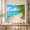 thumbnail image 5 of Tropical Beach with Palm Trees and Turquoise Water, Serene Coastal Style for Beach Lovers, Island Wall Art, Housewarming Gift, Tapestry Wall Hanging for Bedroom and Living Room, 5 of 7