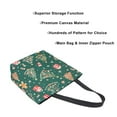 thumbnail image 3 of FORMRS Womens Canvas Tote Bag with Zipper Inner Pocket Shoulder Handbag, Green Christmas Gingerbread, 3 of 7