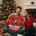 thumbnail image 3 of Sleigh'n It Ugly Christmas Sweater - Funny Hockey Santa Pullover for Adults - Unisex Holiday Sweaters Sweater Medium Multicolor, 3 of 6
