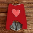 thumbnail image 3 of qucoqpe Valentine's Day Womens Tops Fashion Heart Love Printed Crew Neck Pullover Shirts Long Sleeve Sweatshirts, 3 of 5