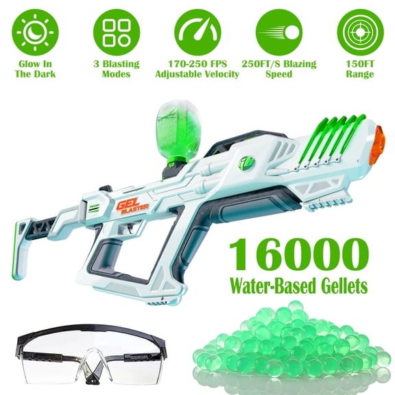 Gel Blaster Surge XL Day N Nite, 10,000 Daytime and 5,000 Nighttime Gellets, 170-250FPS 150FT, 3 Modes