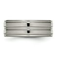 thumbnail image 4 of Auriga Fine Jewelry Titanium 8mm Grooved Band for Men Size 11, 4 of 6
