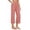 *Pink, variant on VBVC Women's High Waisted Linen Blend Capri Pants , Wide Leg Cropped Palazzo Pants For Women , Ladies' Casual Summer Culottes with Pockets,Army Green,S-2XL