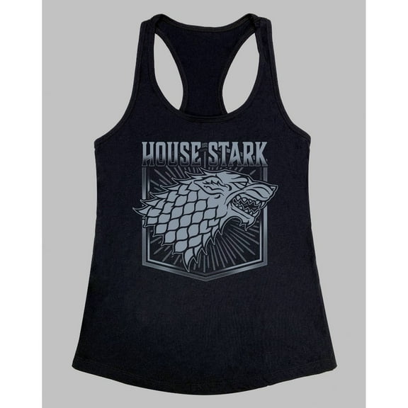 GOT Women's Game of Thrones House Of Stark Shield Tank Top (Juniors') - Black - (XX-Large)